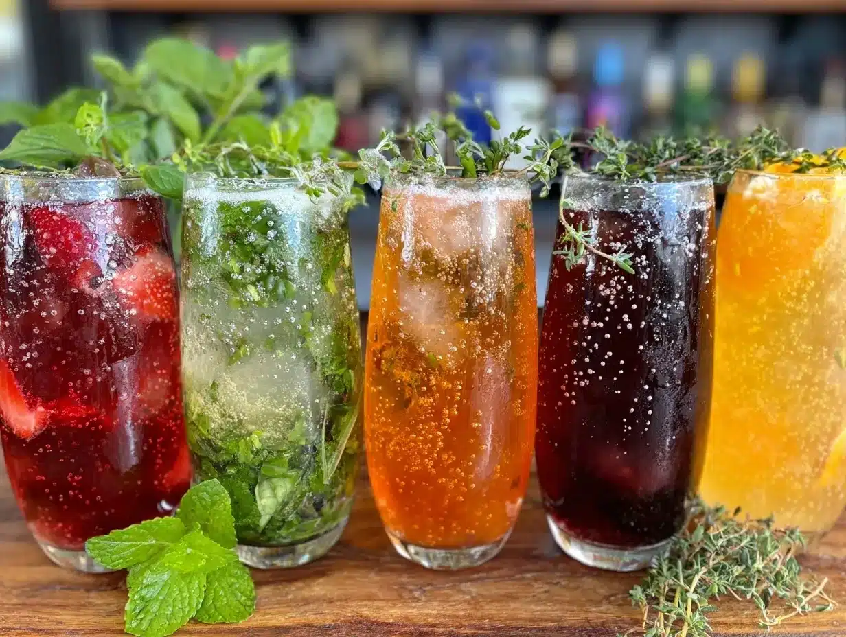 fresh non-alcoholic mocktail bar preparation steps