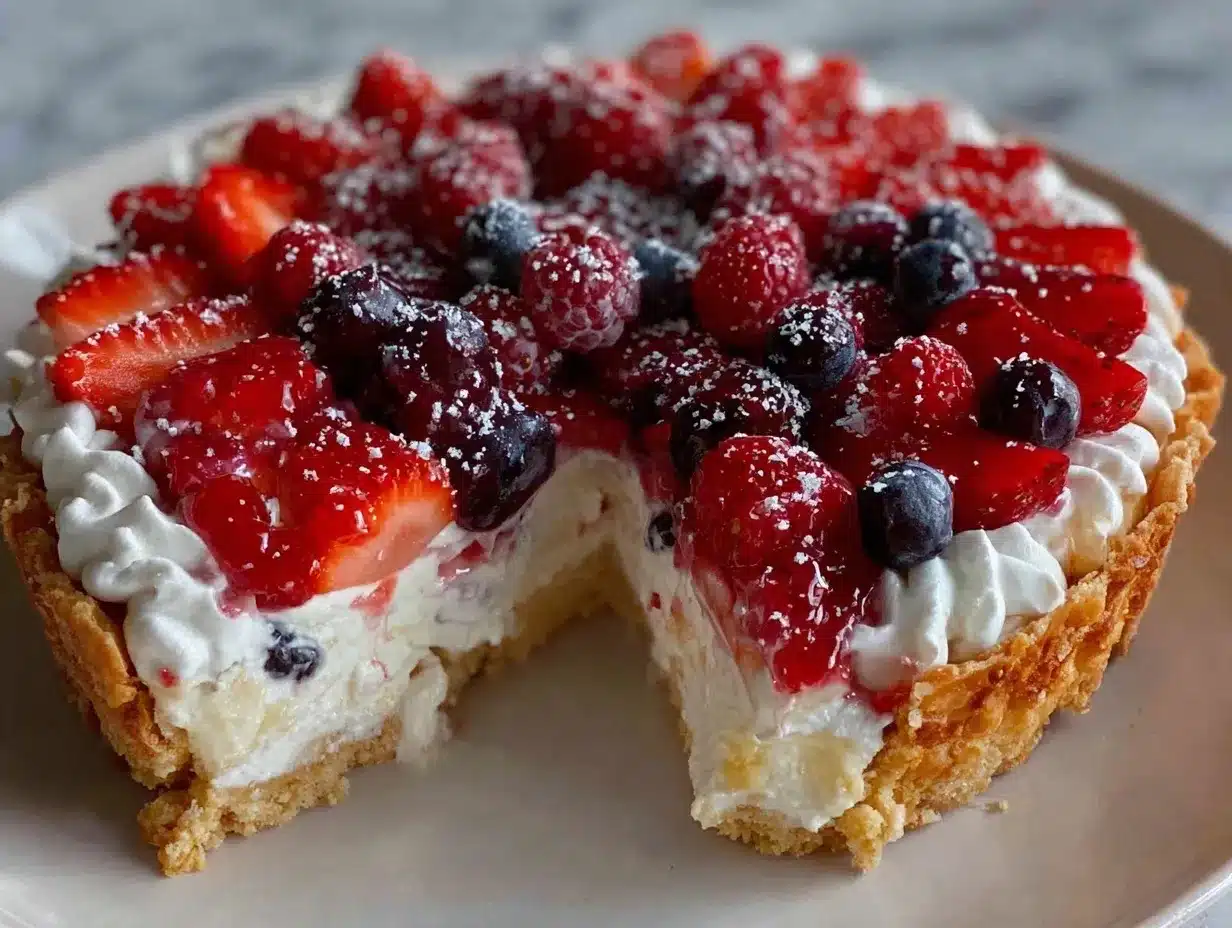 fresh patriotic flag fruit pizza preparation steps