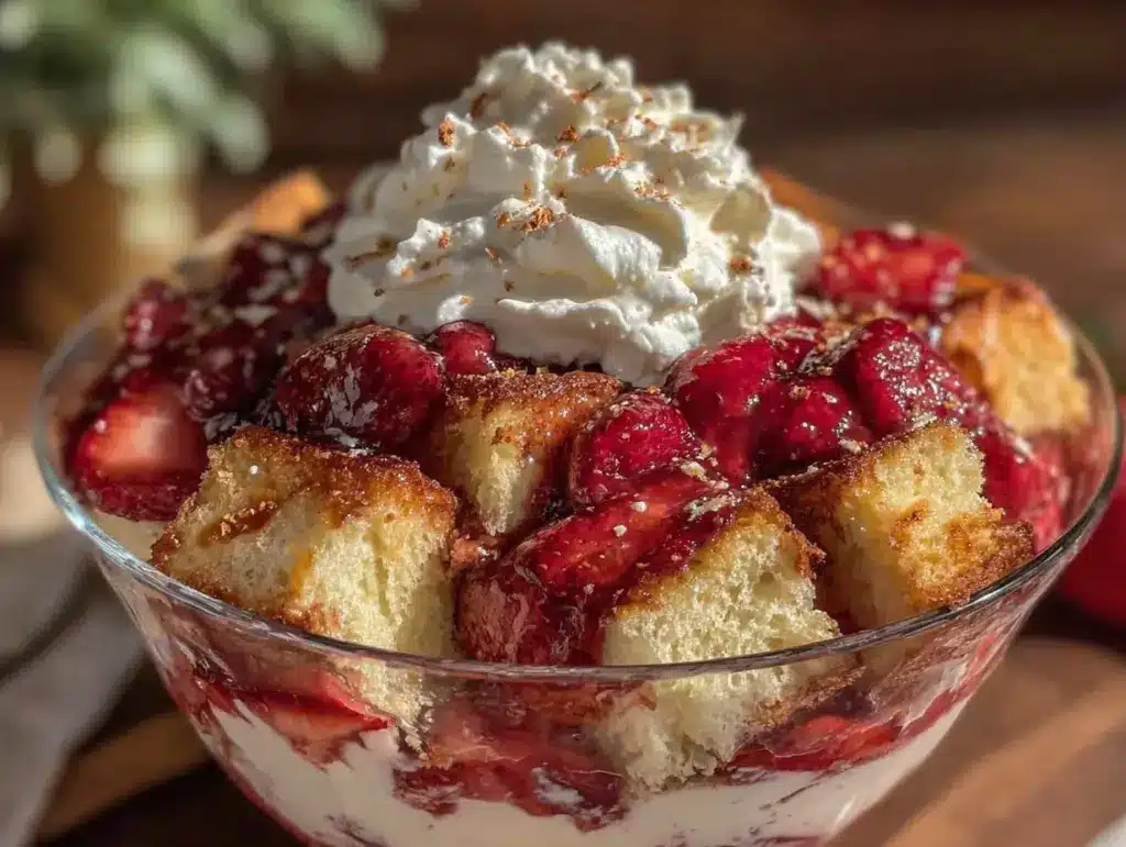 fresh strawberry shortcake trifle - featured image