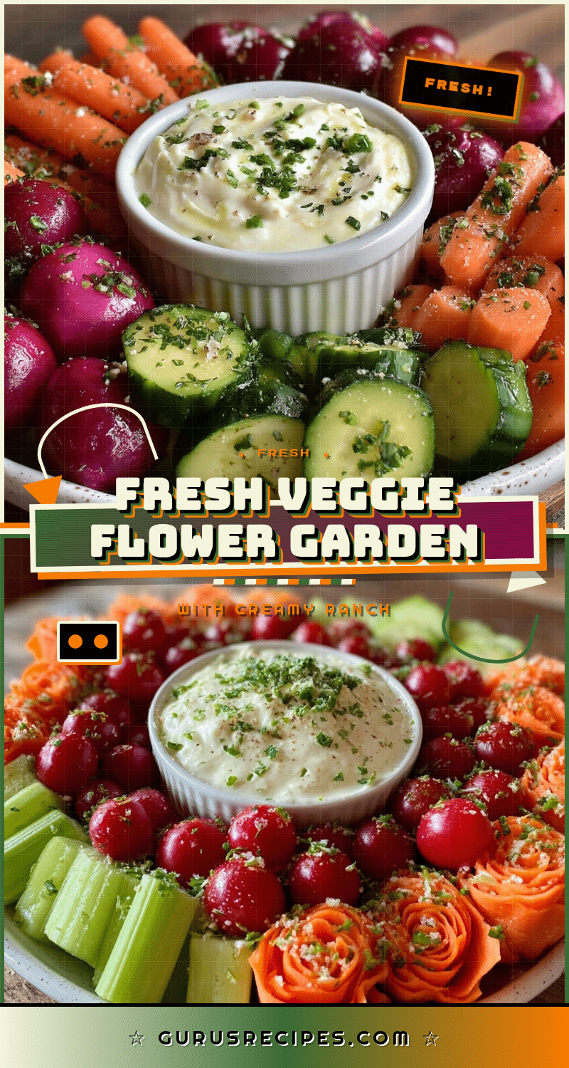 fresh veggie tray flower garden recipe