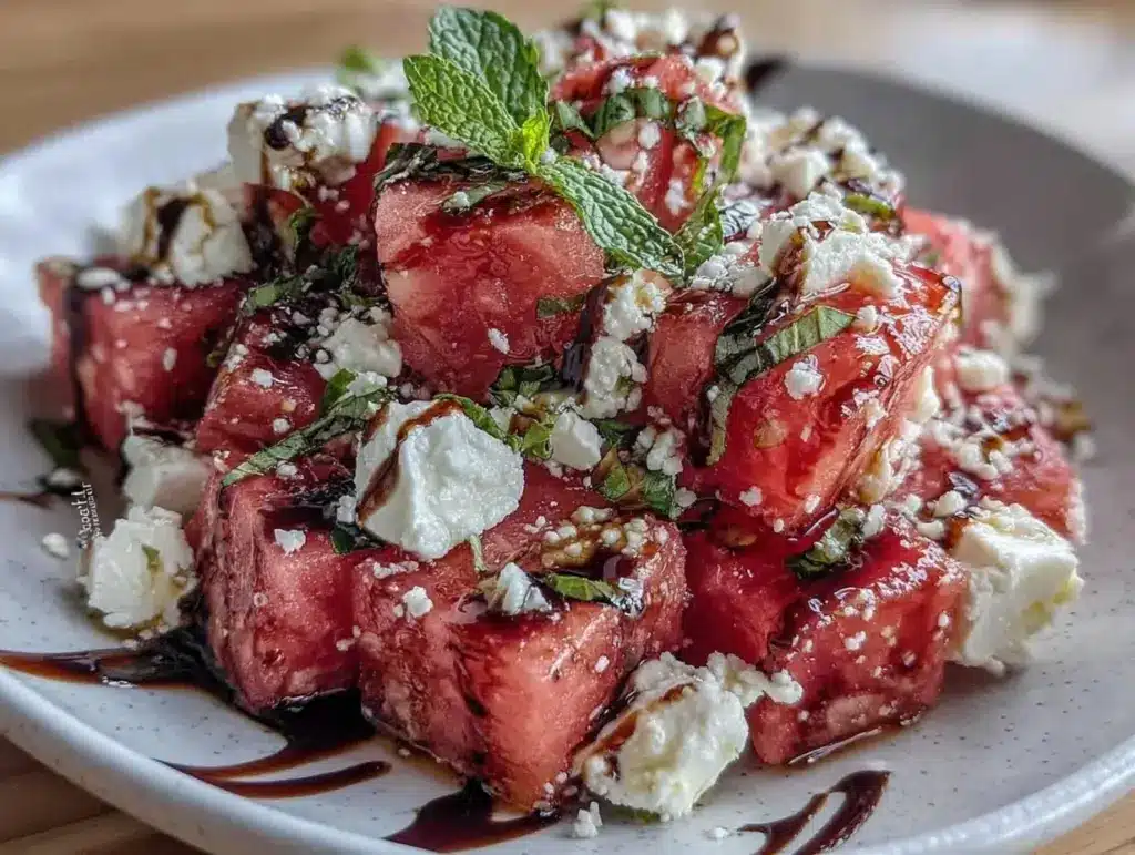 fresh watermelon feta salad - featured image