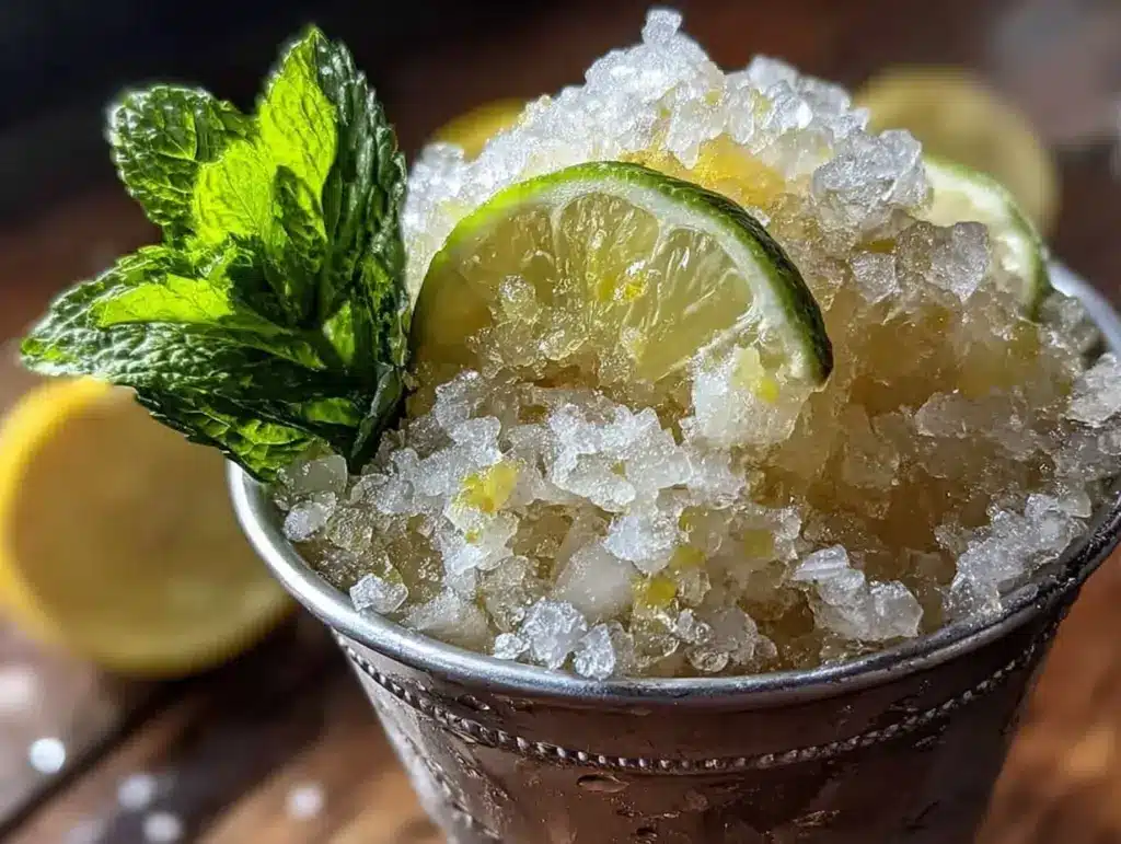 frozen mint julep slushie - featured image