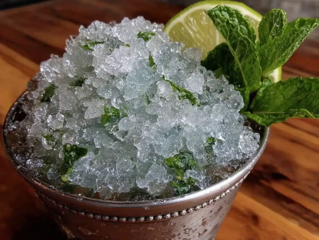 frozen mint julep slushie preparation steps