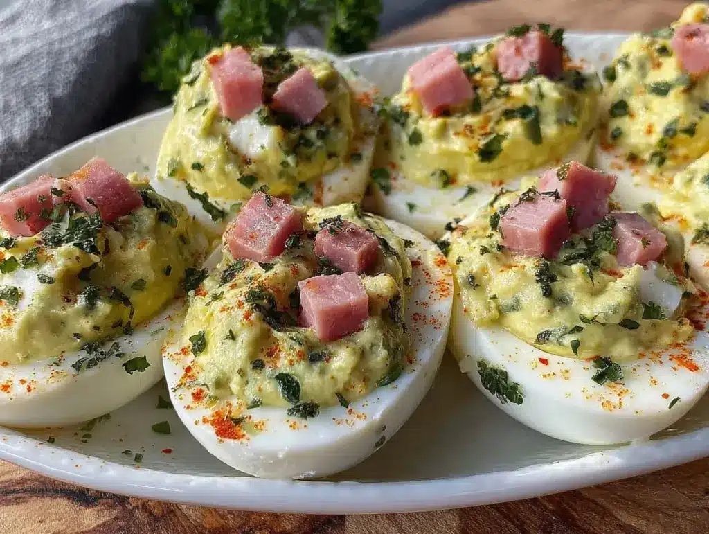 green eggs and ham deviled eggs - featured image