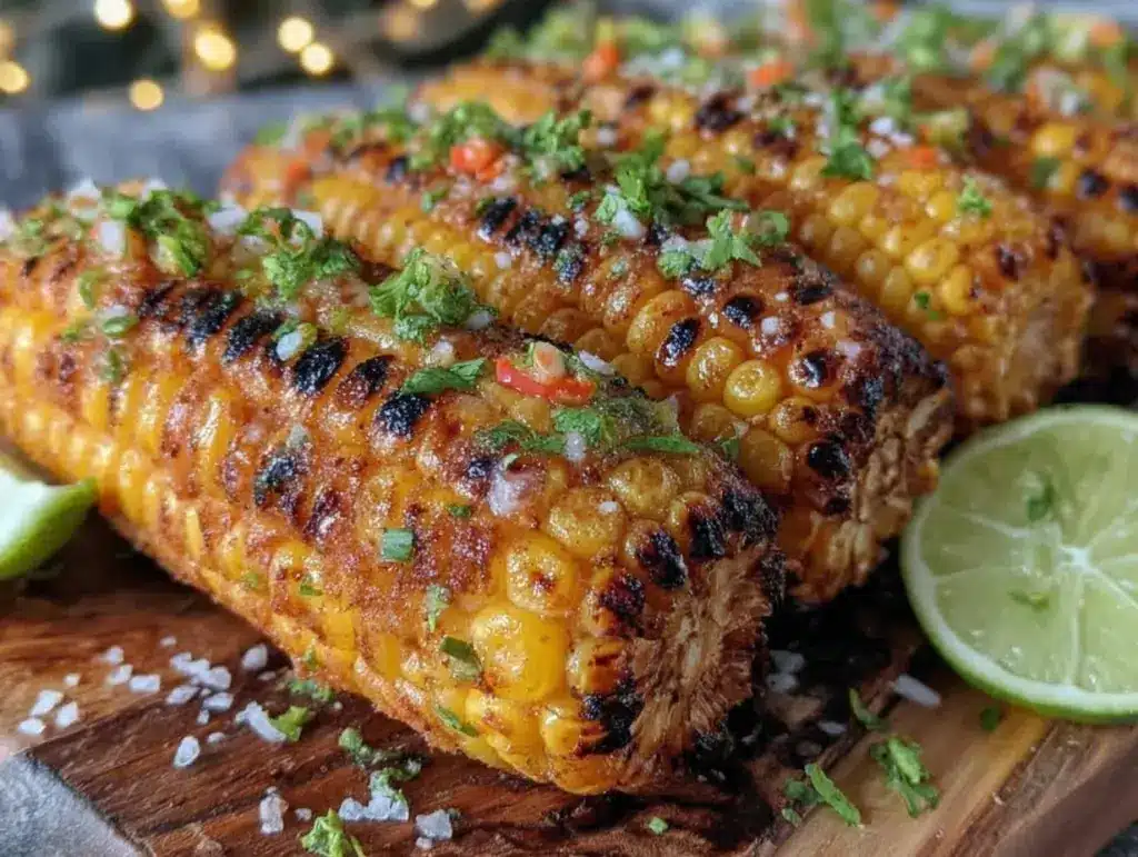 grilled corn on the cob with chili lime butter - featured image