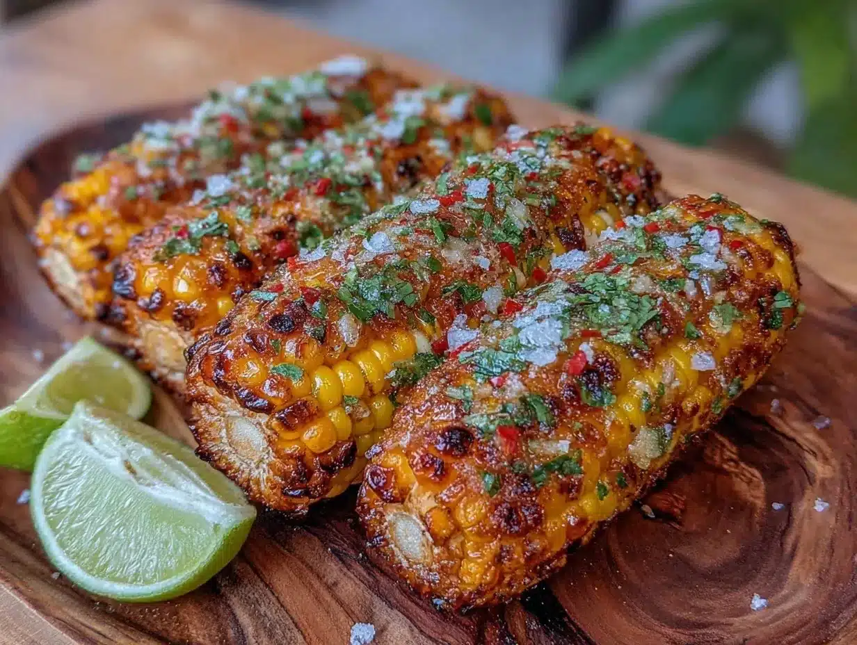 grilled corn on the cob with chili lime butter preparation steps