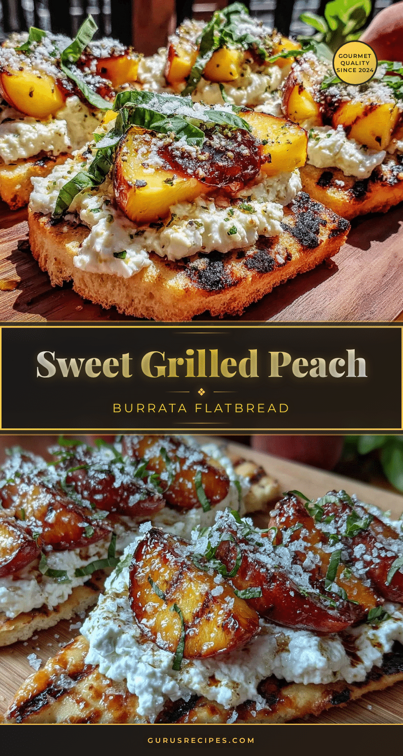 grilled peach and burrata flatbread recipe
