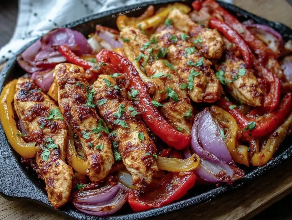 healthy gestational diabetes sheet pan chicken fajitas - featured image