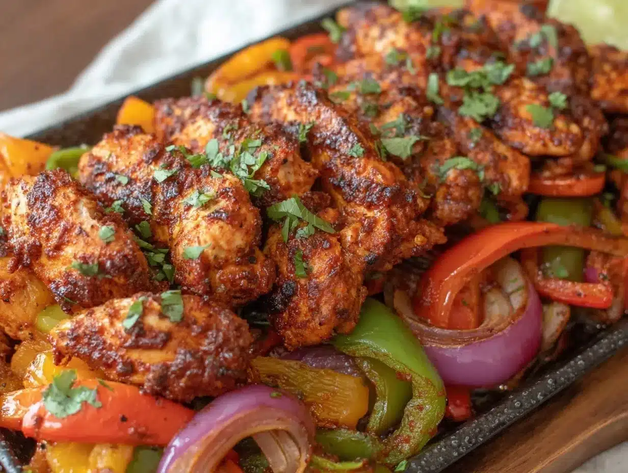 healthy gestational diabetes sheet pan chicken fajitas preparation steps