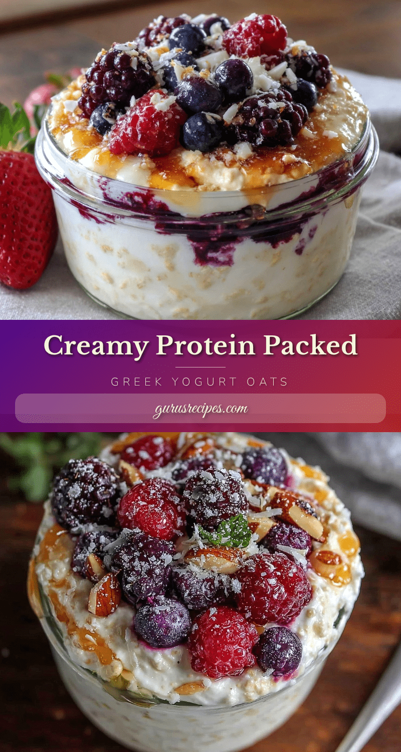 healthy protein packed greek yogurt overnight oats recipe