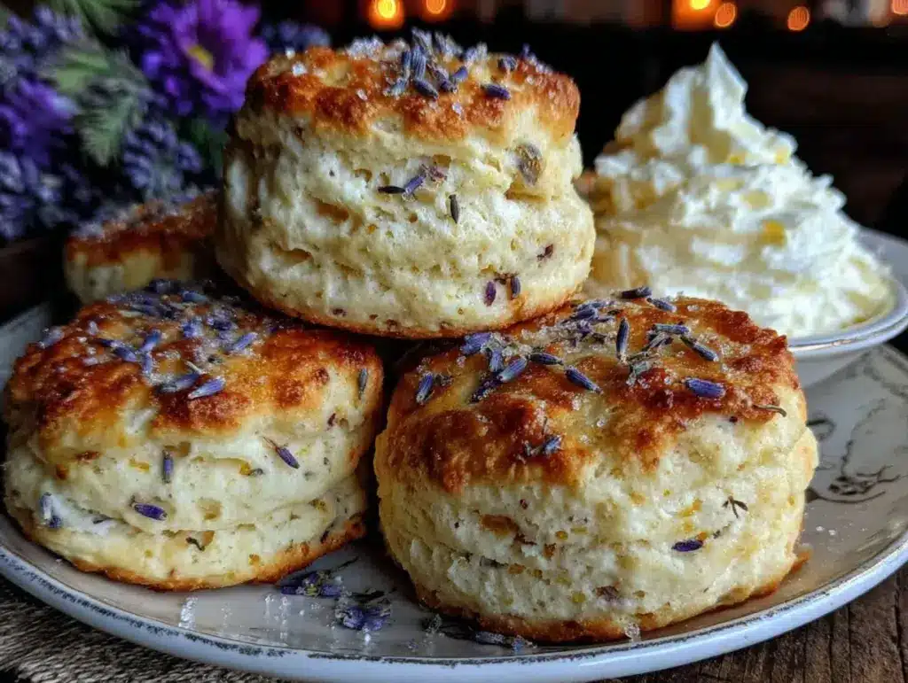 lavender scones with clotted cream - featured image