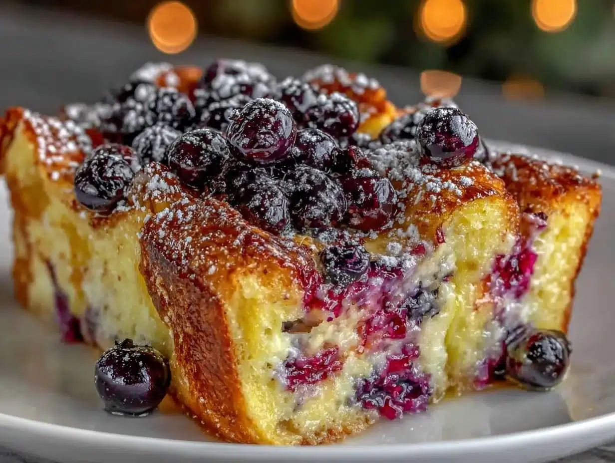 lemon blueberry french toast casserole preparation steps
