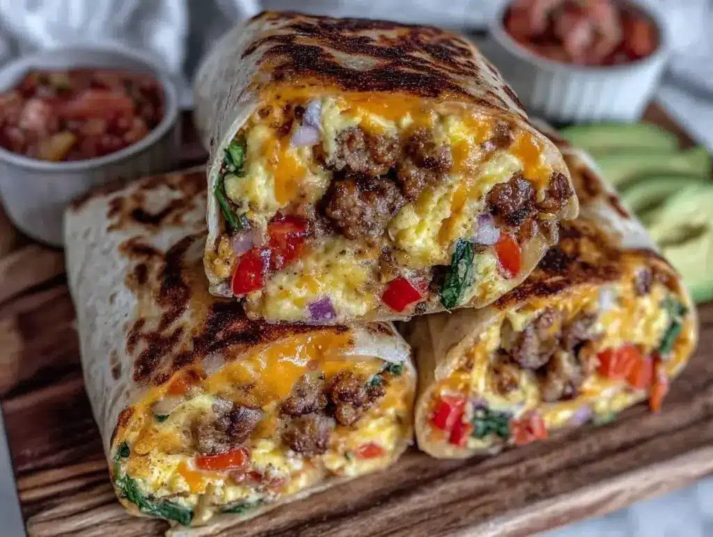 make ahead freezer breakfast burritos - featured image
