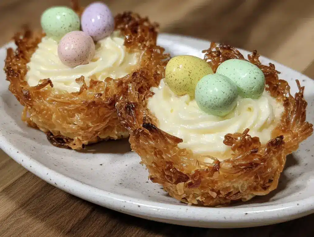 no bake lemon cheesecake nests - featured image