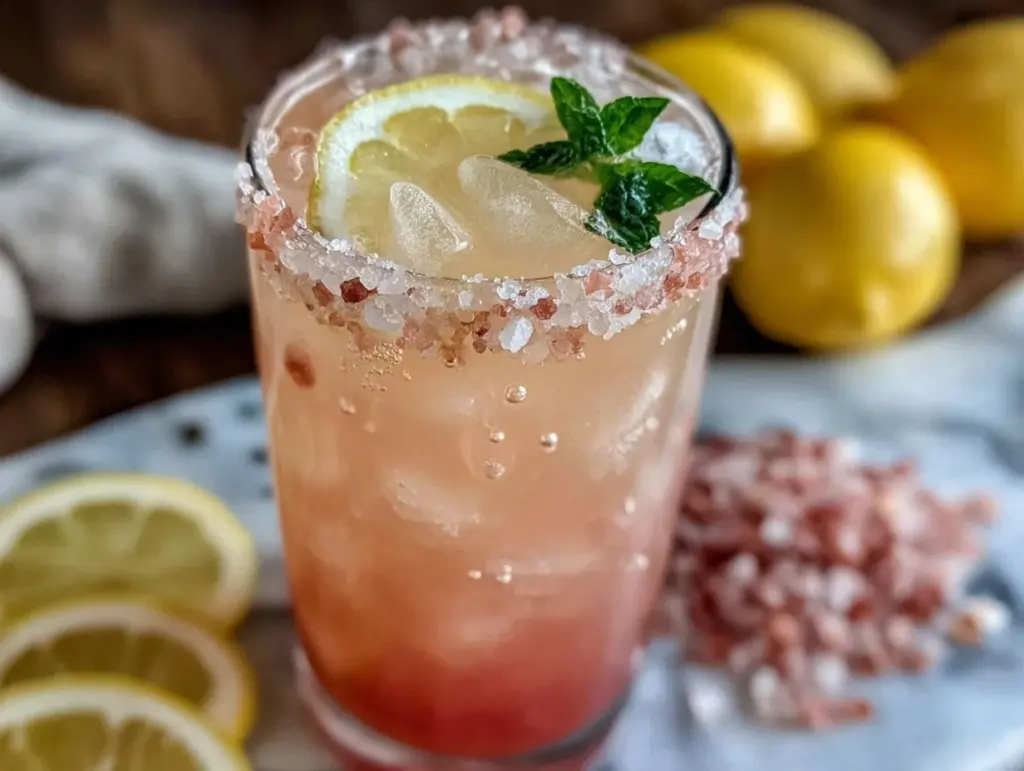 pink Himalayan salt lemonade detox drink - featured image