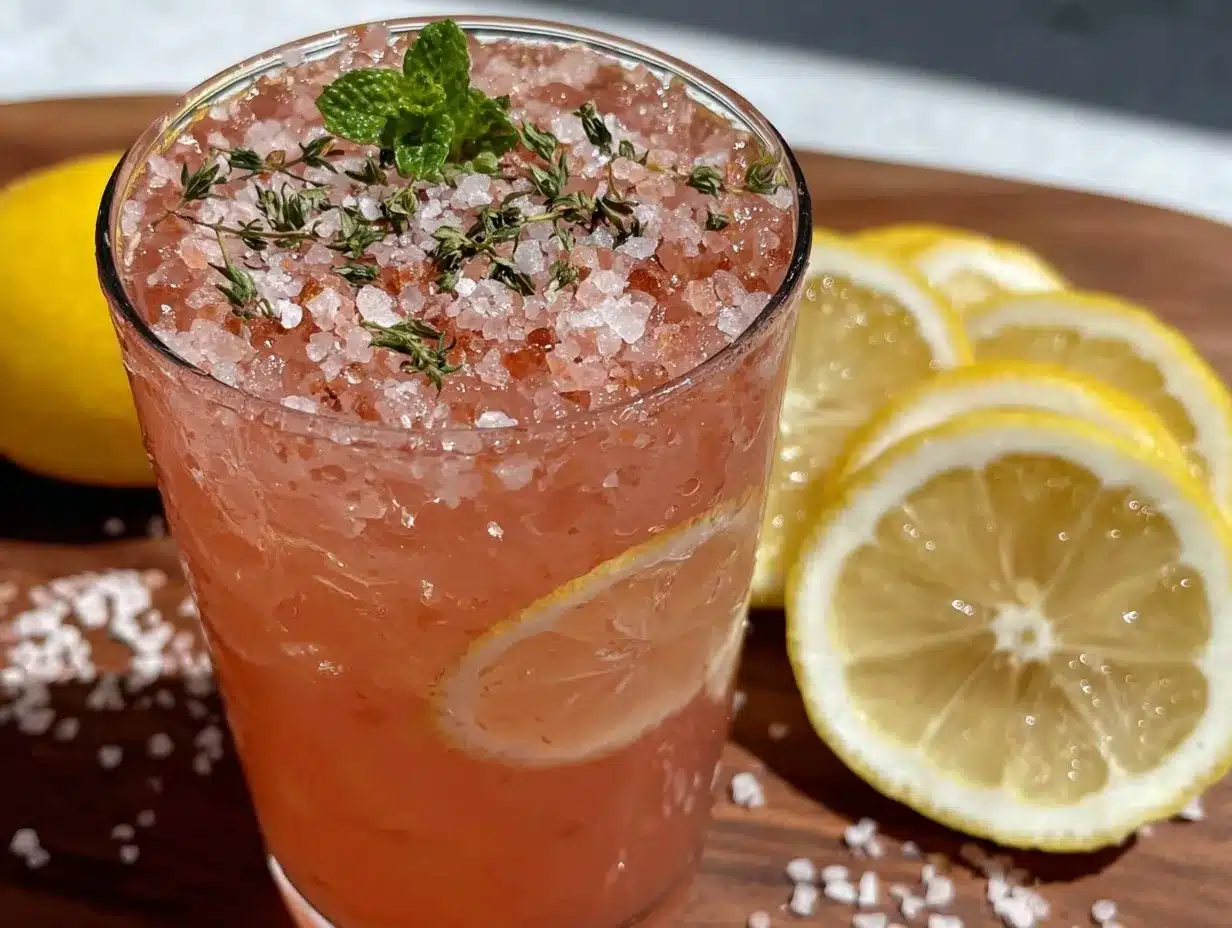 pink Himalayan salt lemonade preparation steps