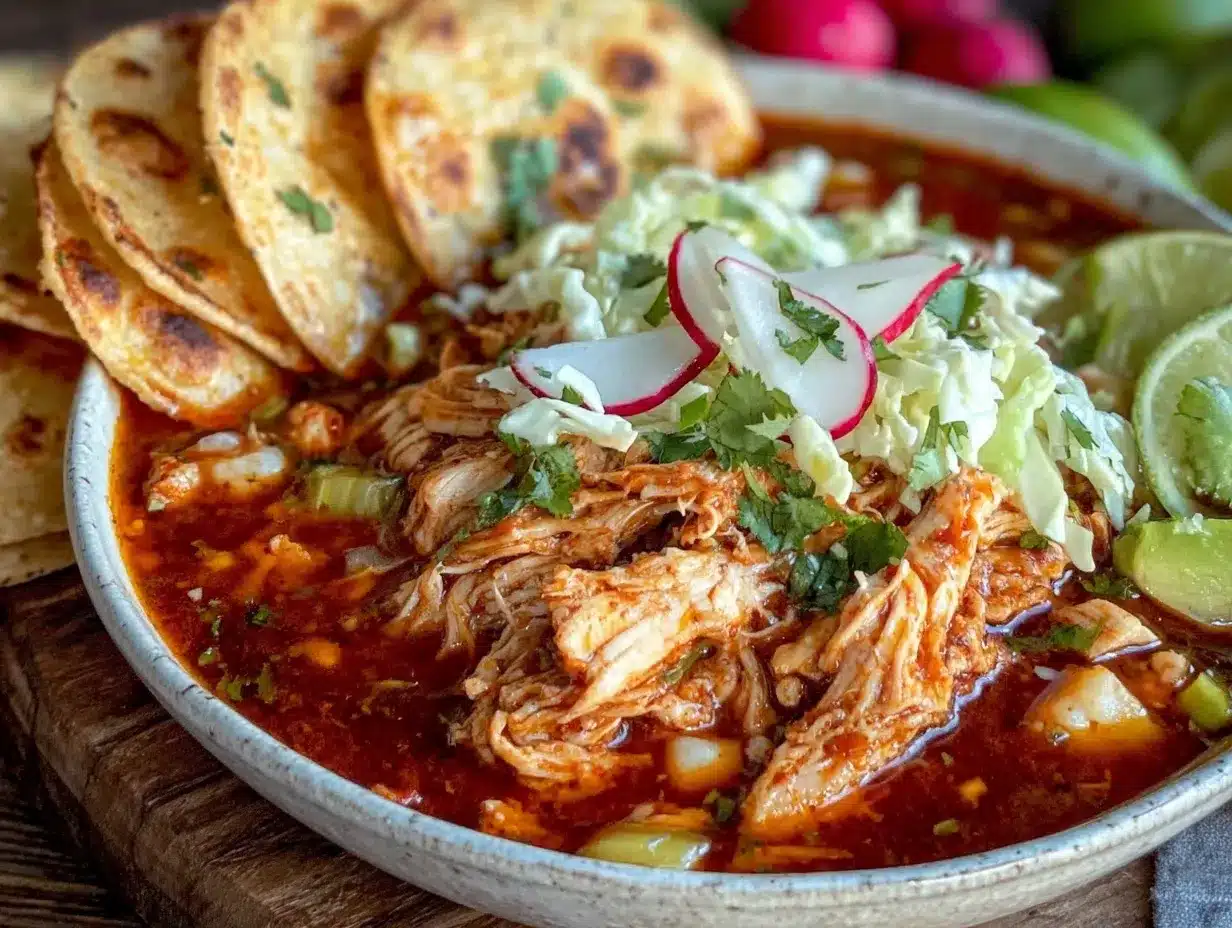 pozole rojo con pollo preparation steps