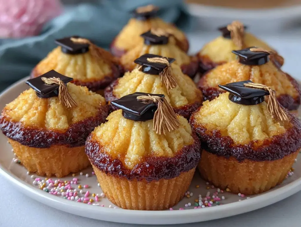 pull-apart cupcake graduation cap cake - featured image