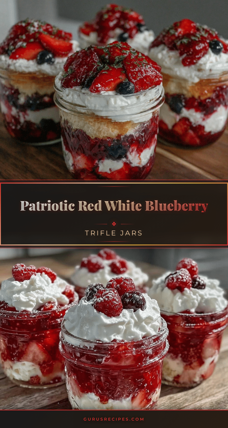 red white and blue berry trifle mason jars recipe