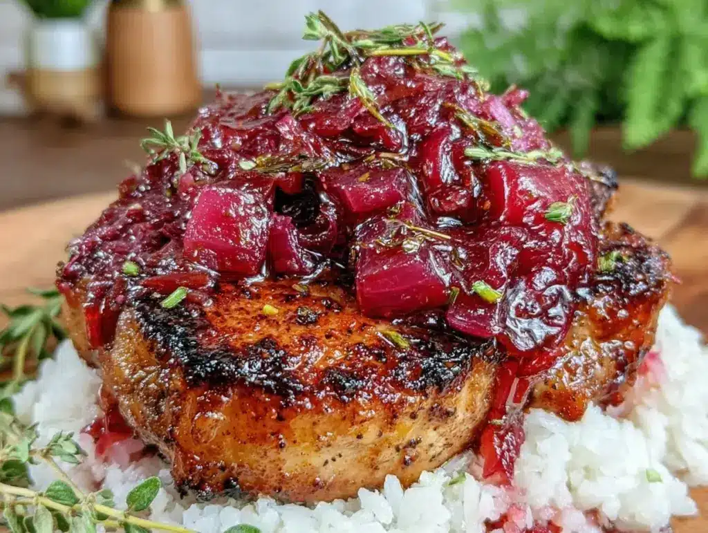 rhubarb sauce for pork - featured image