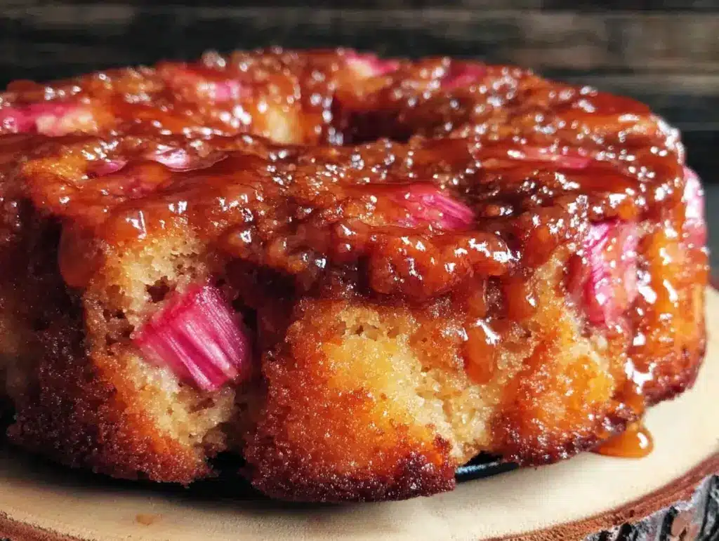 rhubarb upside-down cake - featured image