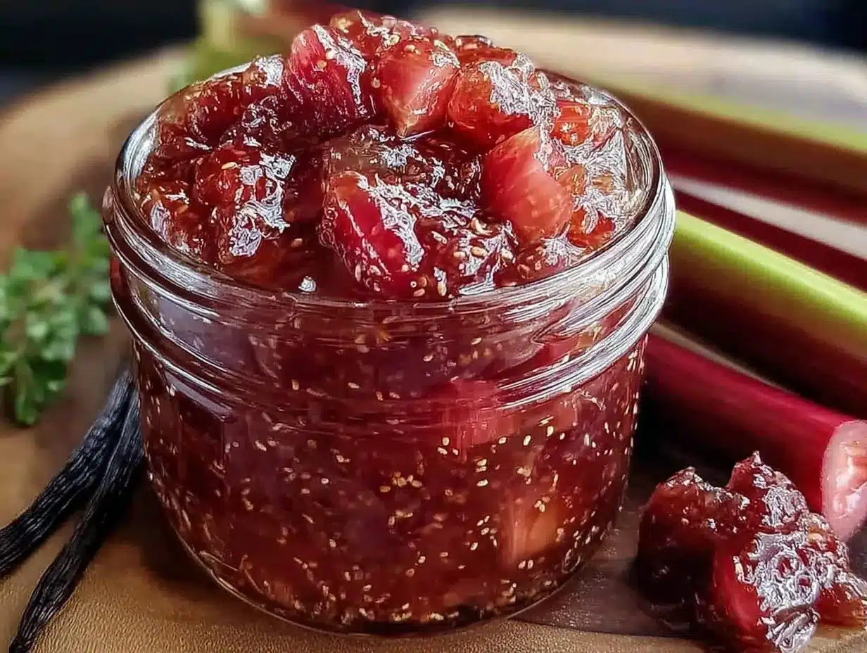 rhubarb vanilla bean compote preparation steps
