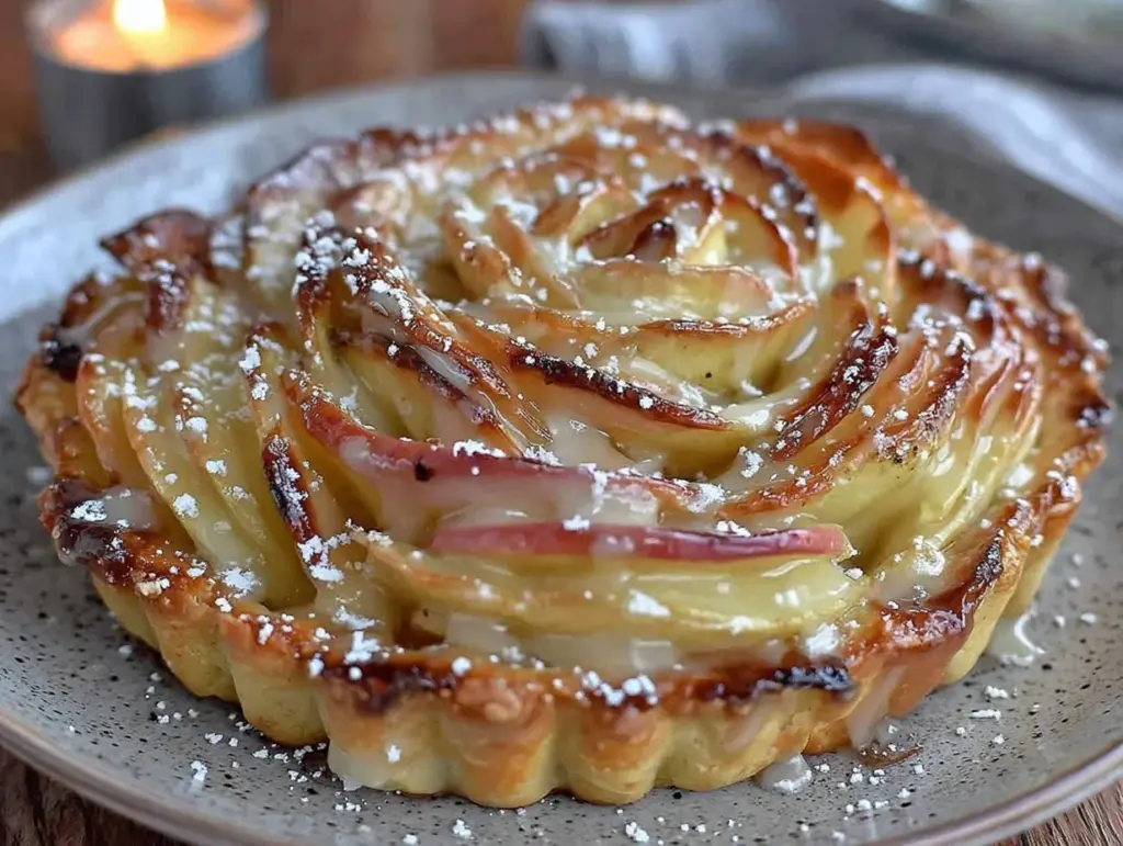 rose shaped apple tart - featured image