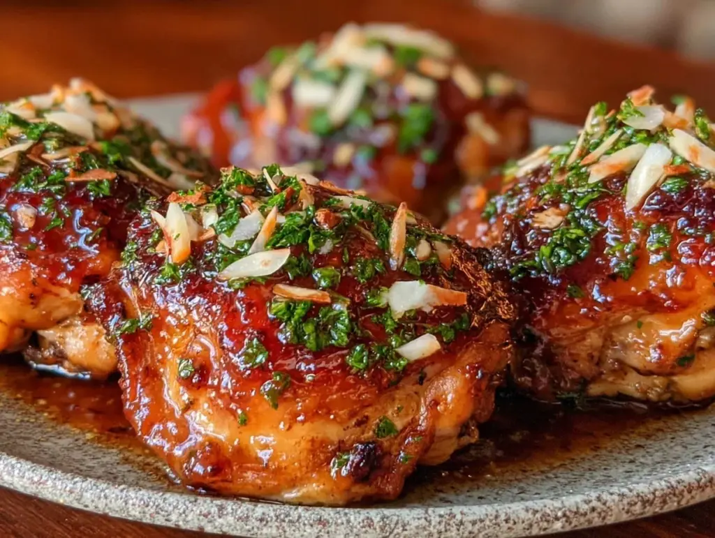 slow cooker honey garlic chicken thighs - featured image