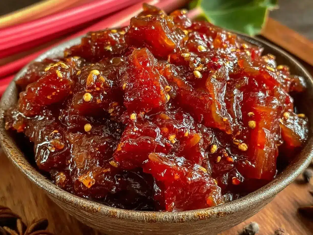 spiced rhubarb chutney preparation steps