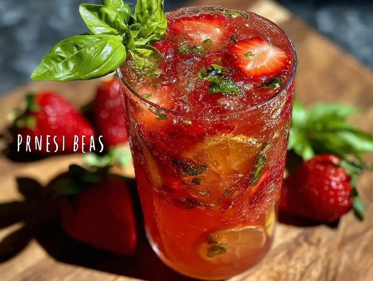 strawberry basil lemonade preparation steps