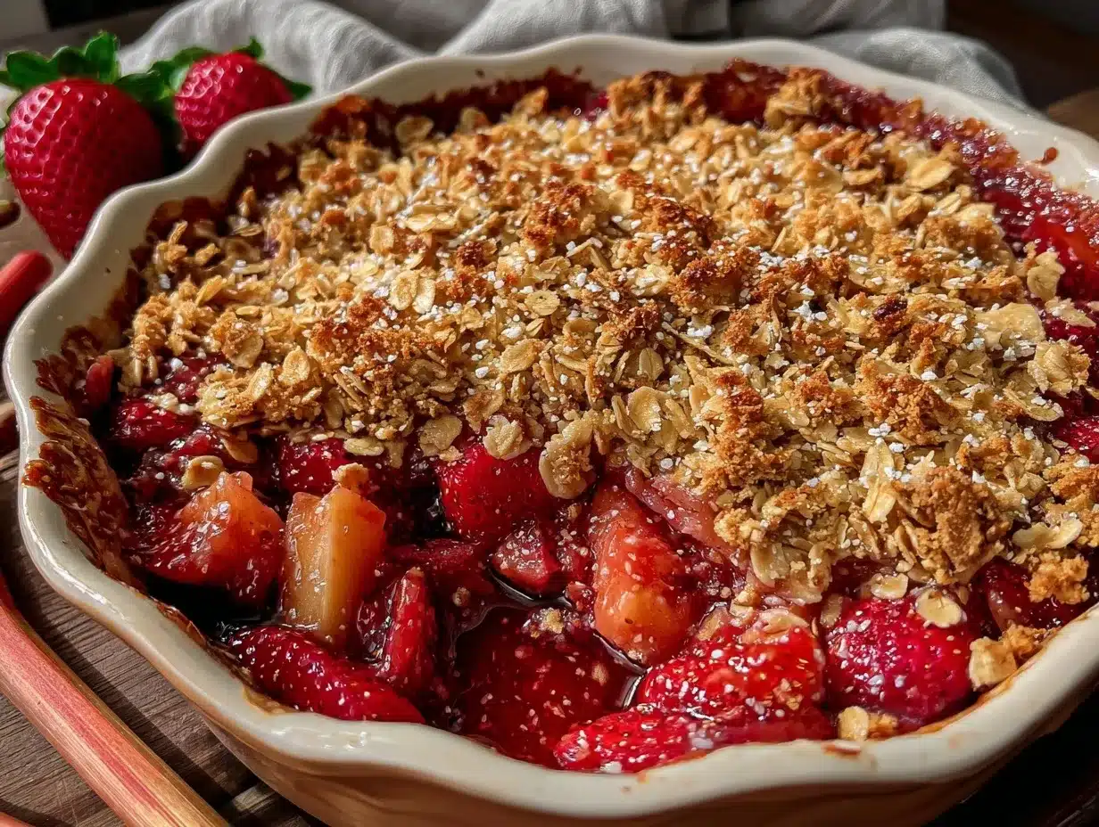 strawberry rhubarb crisp preparation steps