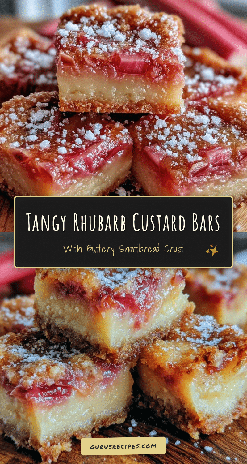 tangy rhubarb custard bars recipe