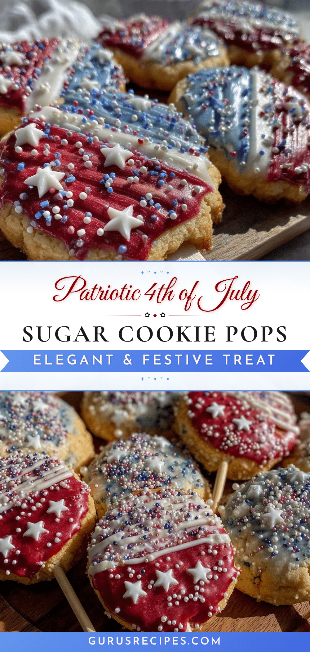 4th of July decorated sugar cookie pops recipe