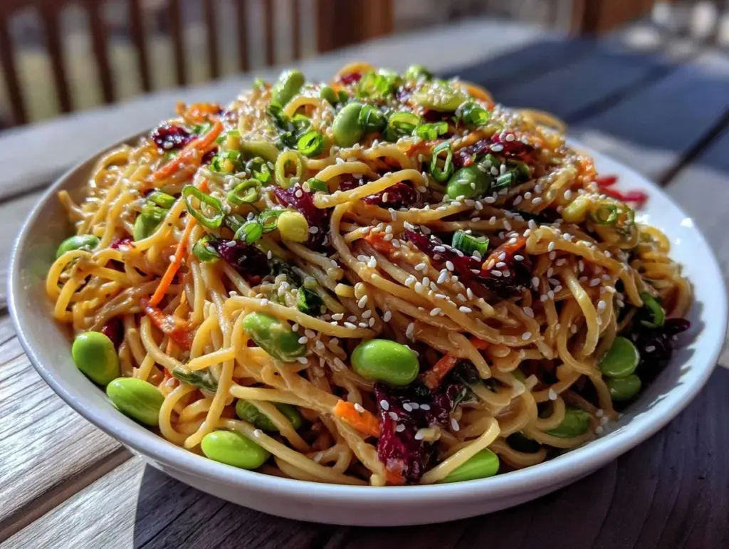 asian sesame noodle salad - featured image