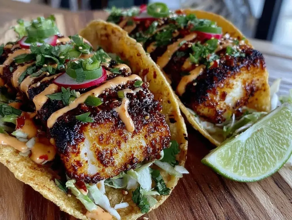 blackened mahi mahi fish tacos - featured image