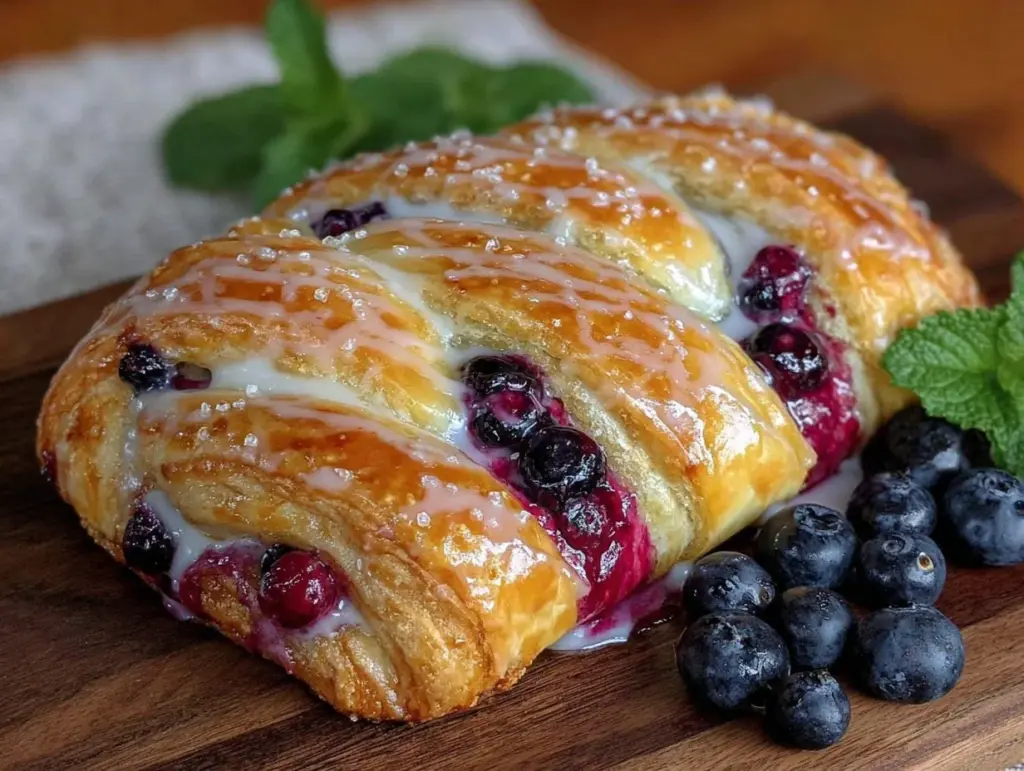 blueberry cream cheese danish braid - featured image