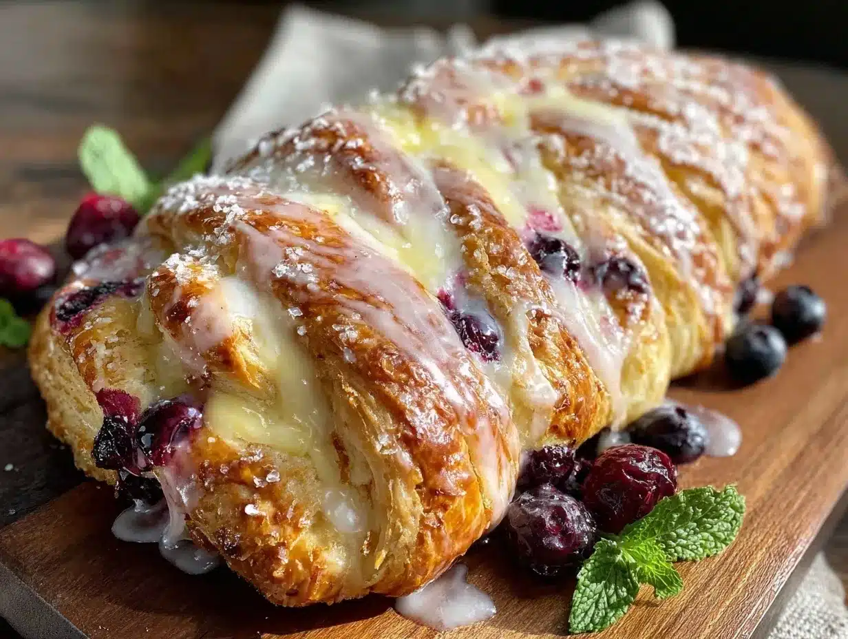 blueberry cream cheese danish braid preparation steps