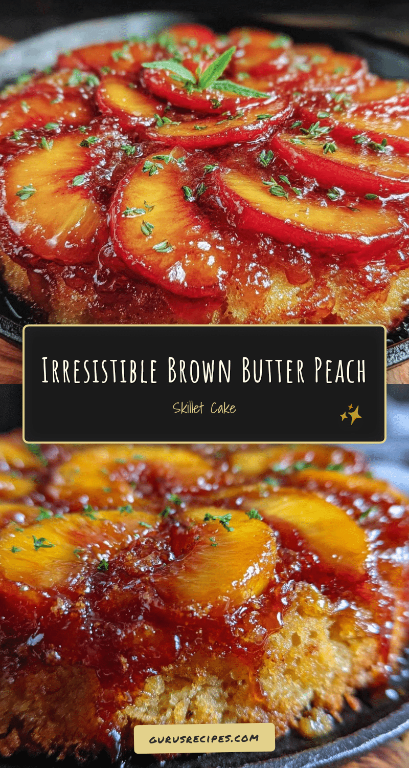 brown butter peach upside-down skillet cake recipe