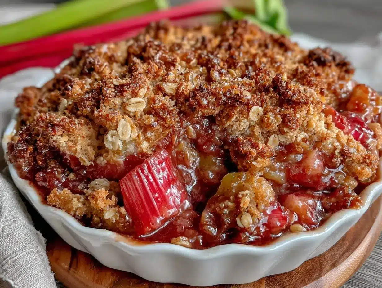 brown butter rhubarb crumble preparation steps