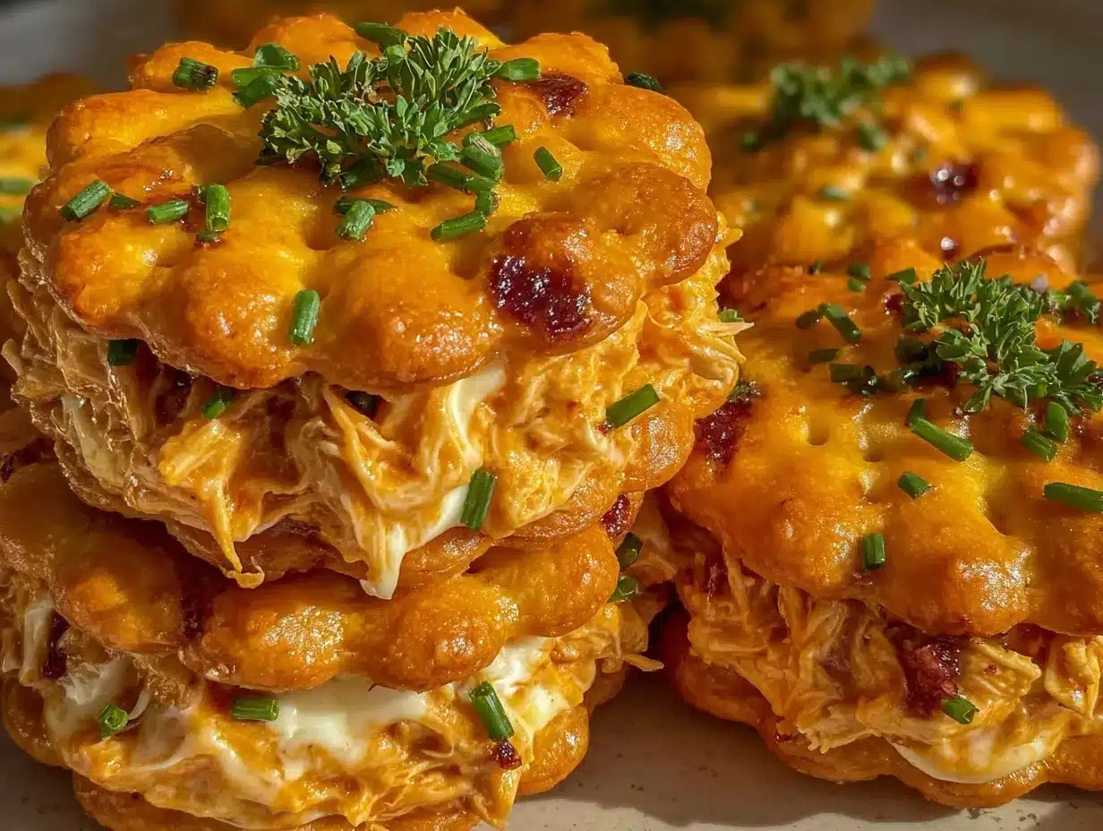 buffalo chicken ranch cheese cracker sandwiches preparation steps