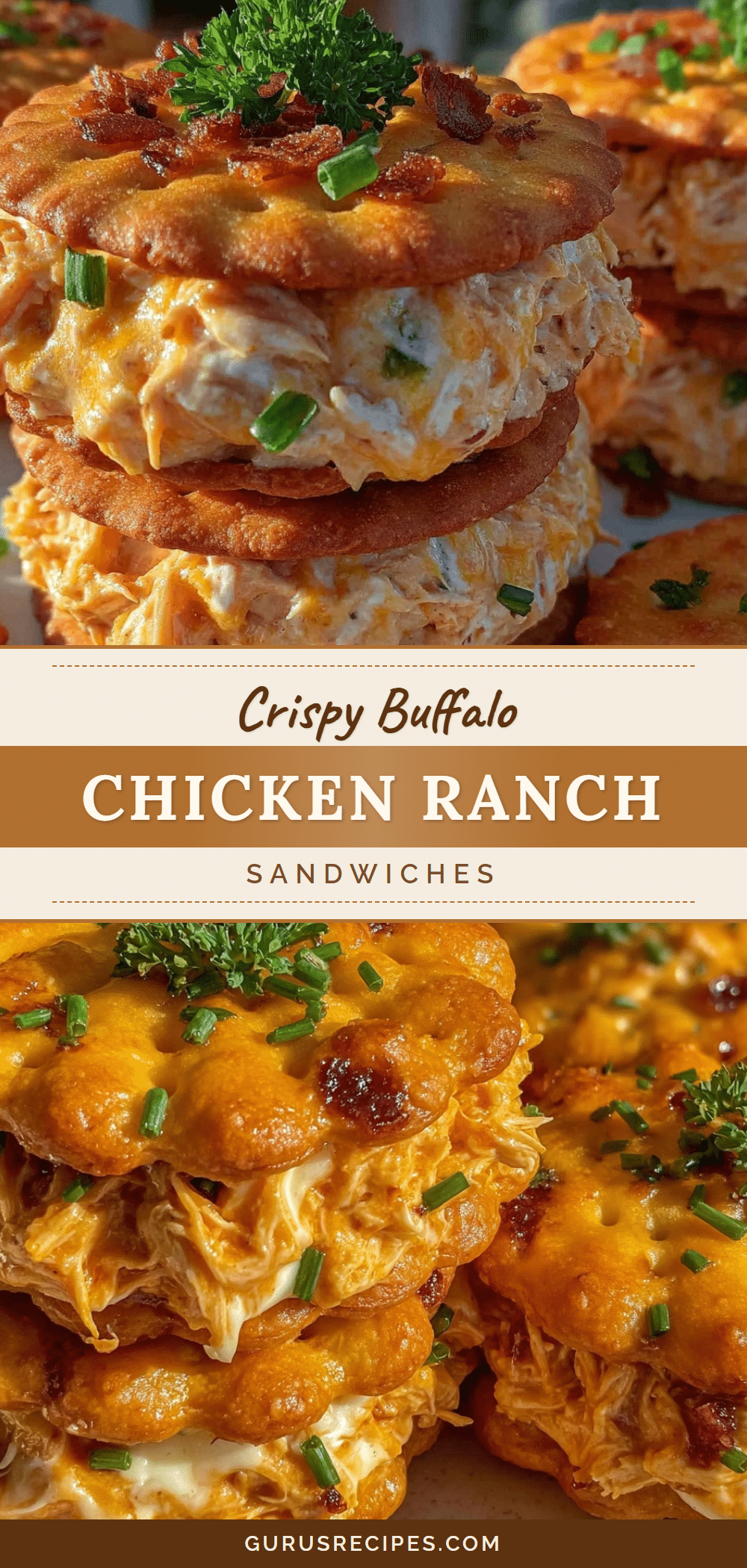 buffalo chicken ranch cheese cracker sandwiches recipe