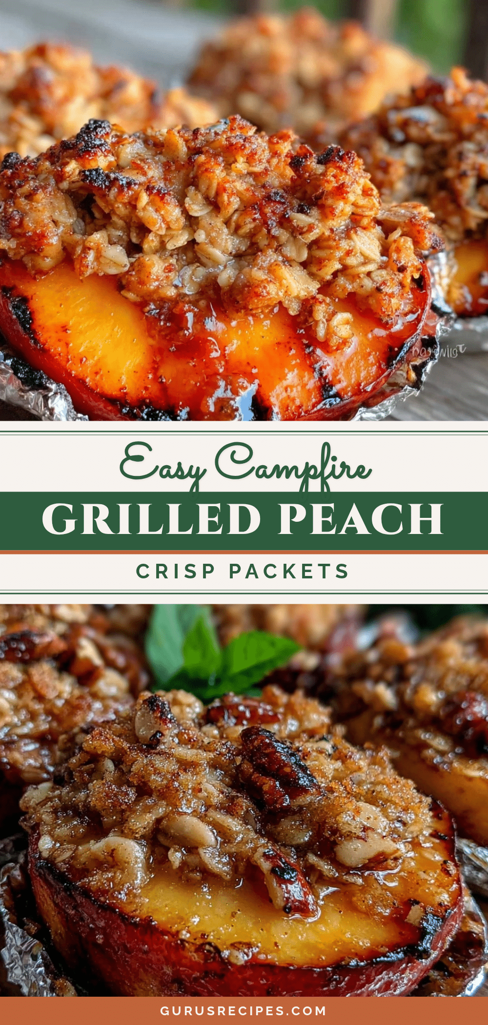 campfire grilled peach crisp recipe