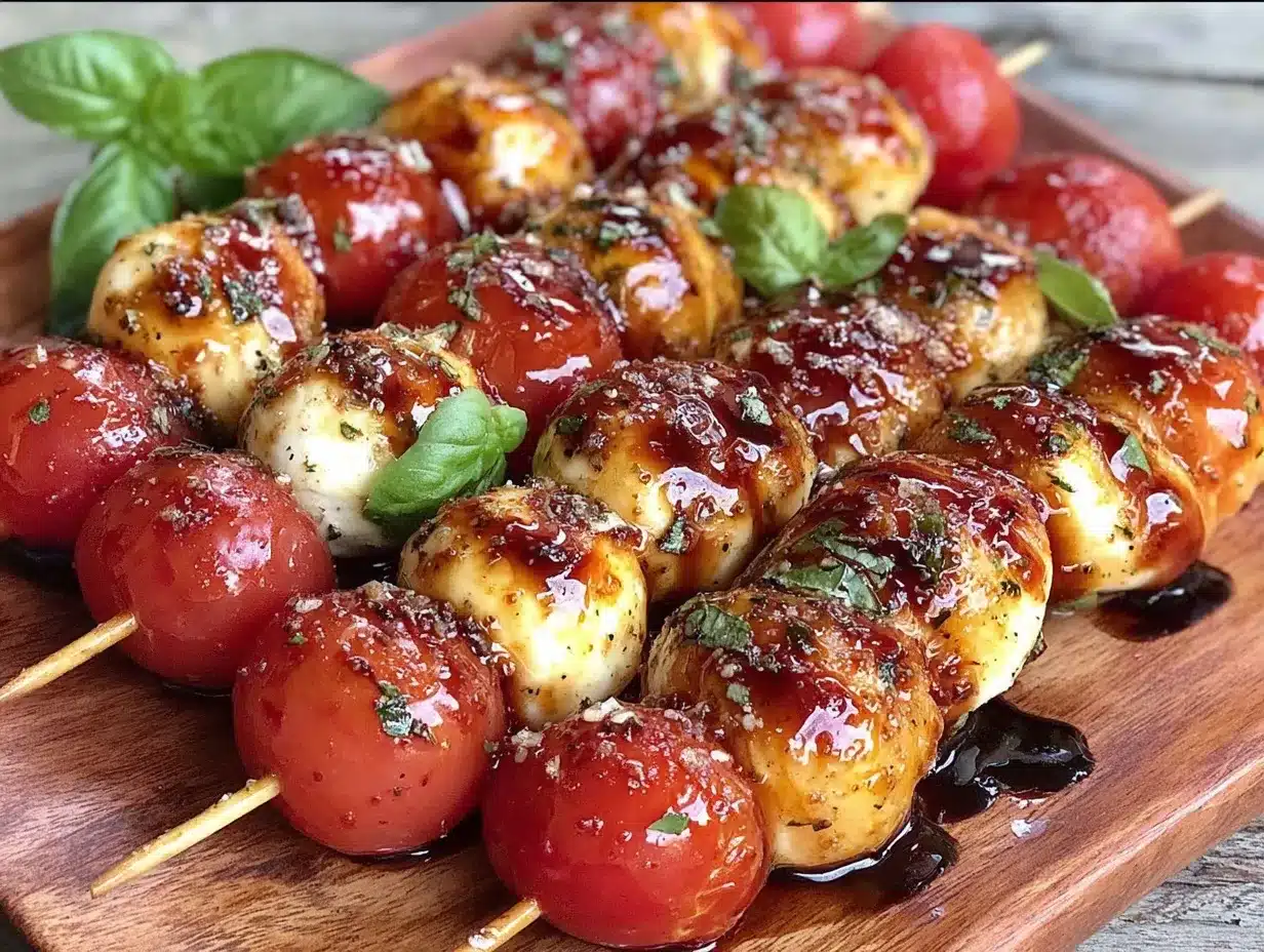 Caprese skewers preparation steps