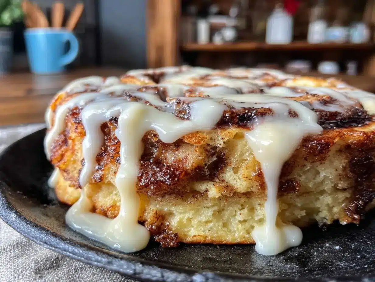 cast iron cinnamon roll pancakes preparation steps