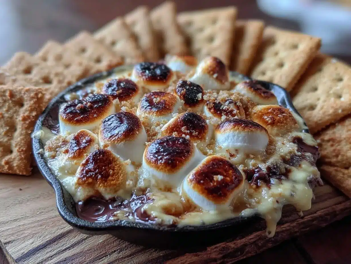 cast iron skillet s’mores dip preparation steps