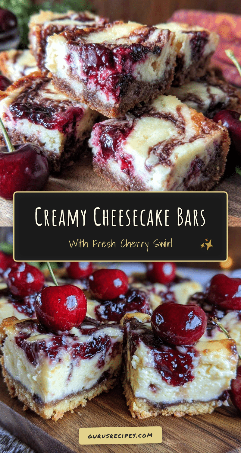 cherry compote cheesecake swirl bars recipe