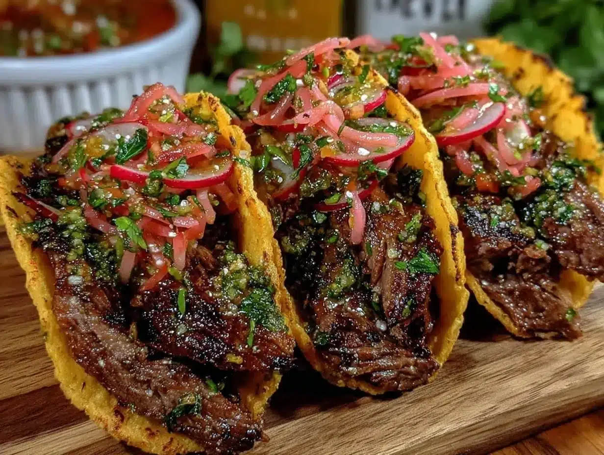 chimichurri skirt steak tacos preparation steps