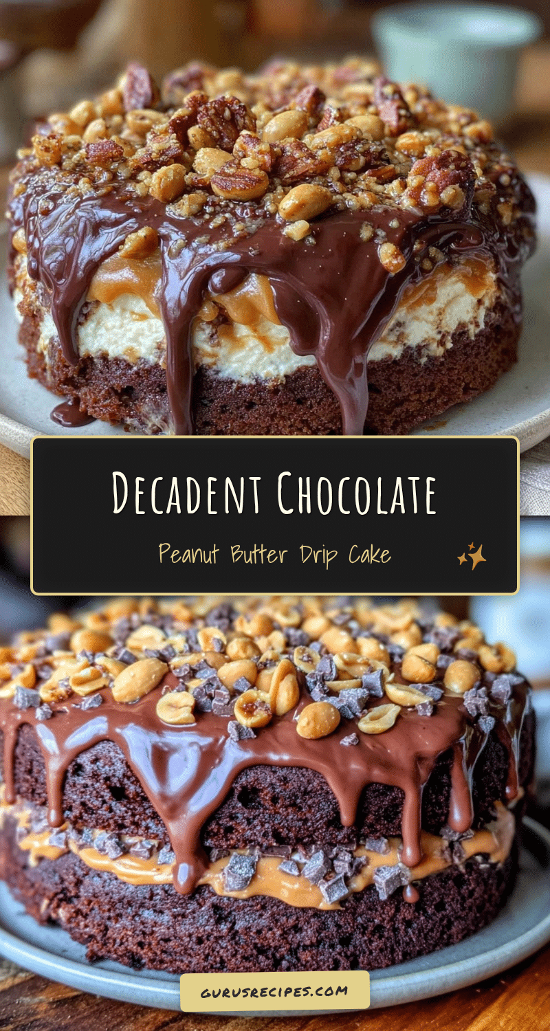chocolate peanut butter drip cake recipe