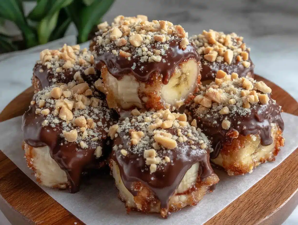 creamy chocolate-dipped frozen banana bites preparation steps