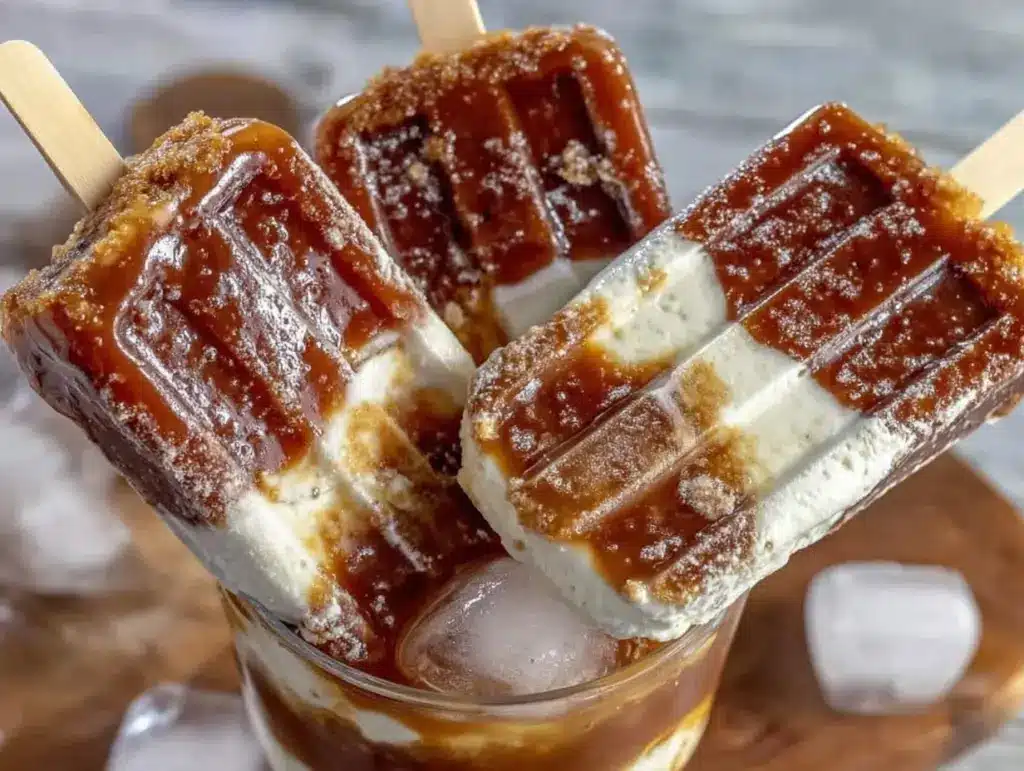 creamy homemade root beer float popsicles - featured image